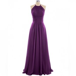Purple Halter Evening Dress